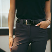 Elastic Braided Leather Belt | Black CriniereLife