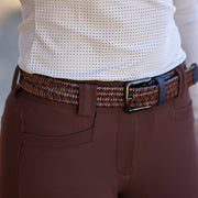 Elastic Braided Leather Belt | Navy & Brown CriniereLife
