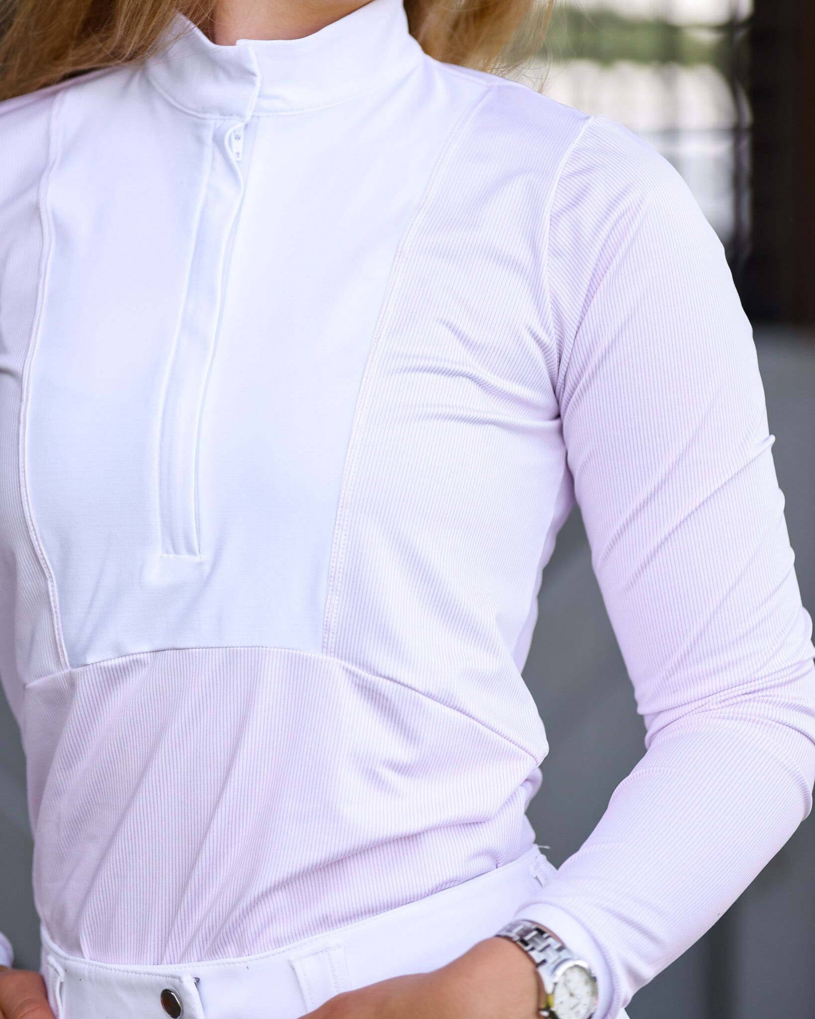 Monique Show Shirt | Blush Pink Stripes Show Shirts CriniereLife