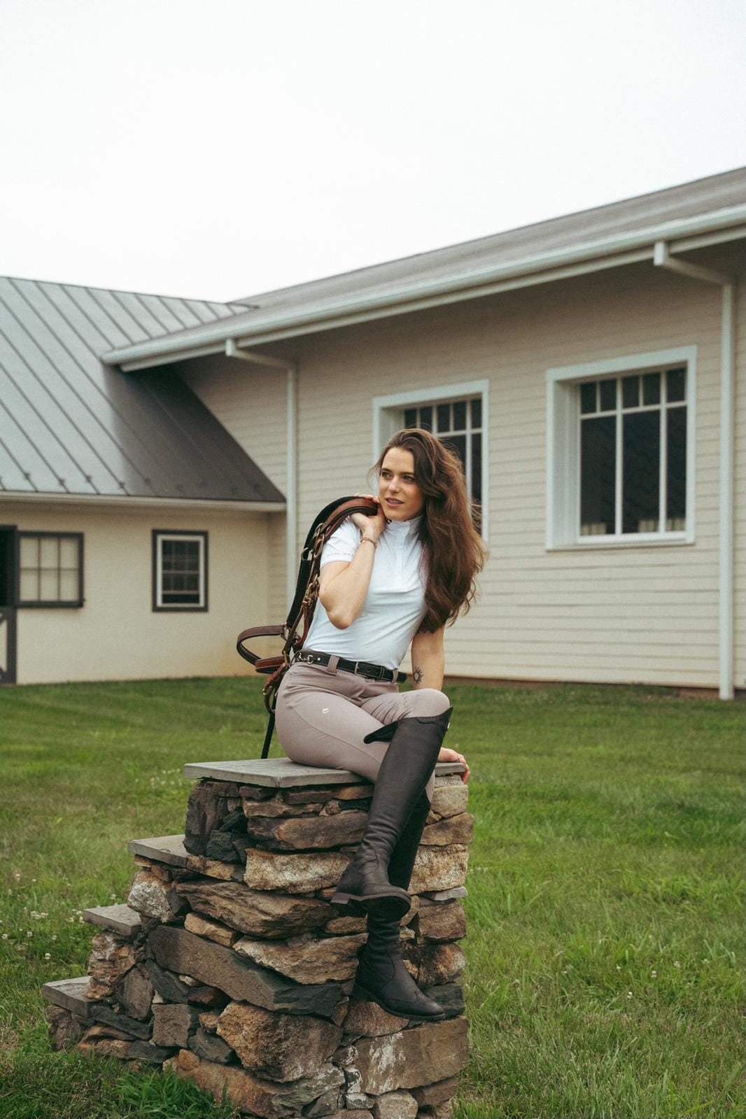 Olivia Show Shirt | Snow White Equestrian apparel C R I N I Ē R E