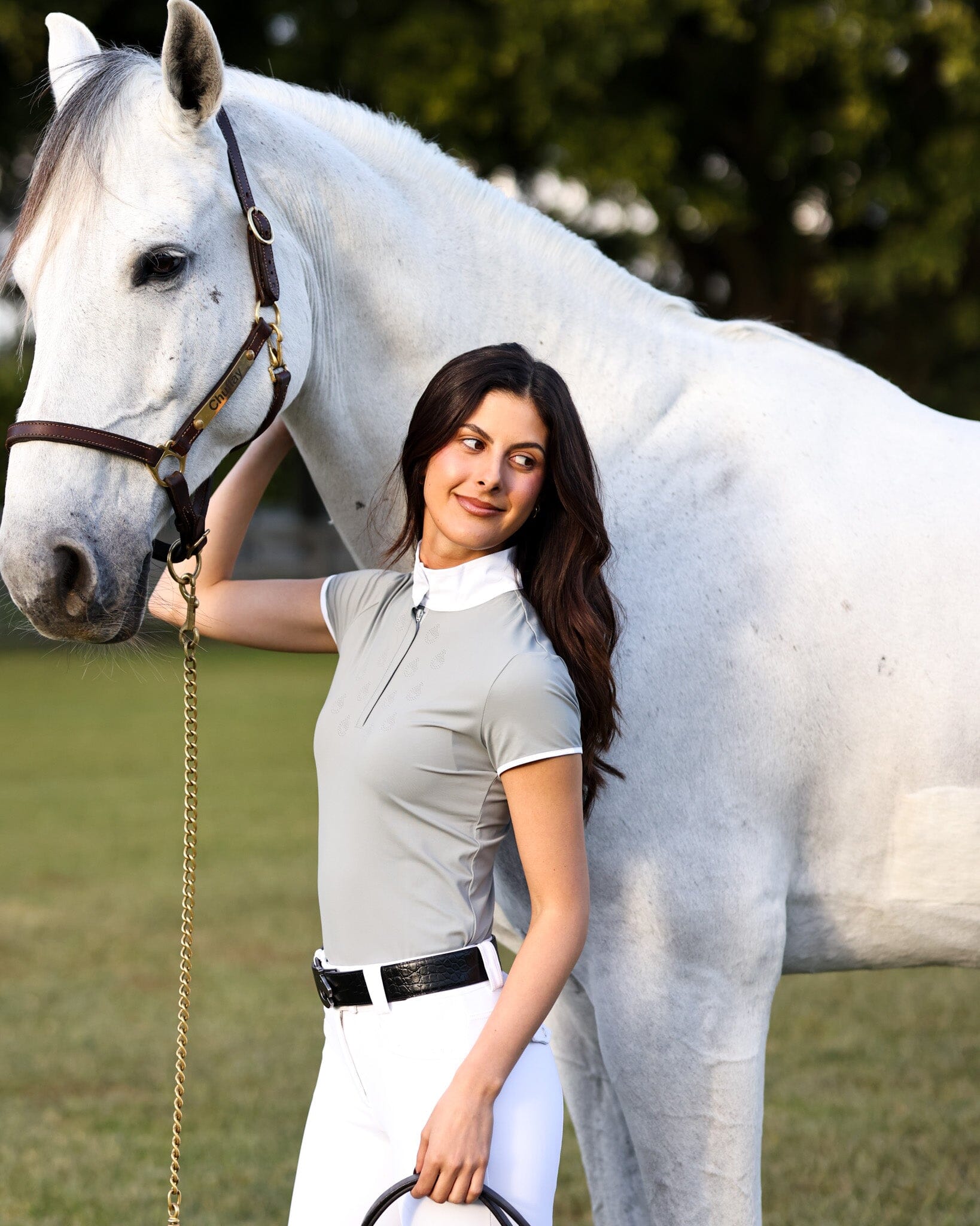 Bella Short Sleeve Show Shirt | Dove Gray CriniereLife 