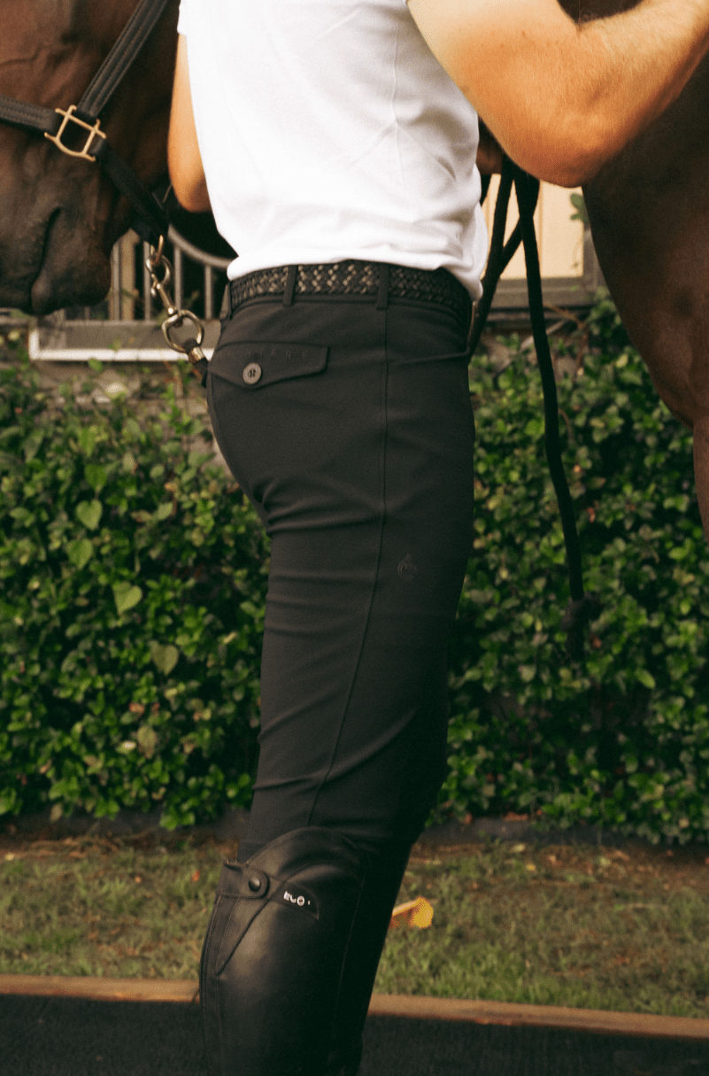 Chadai Men Riding Breeches in Black Riding Breeches C R I N I Ē R E 