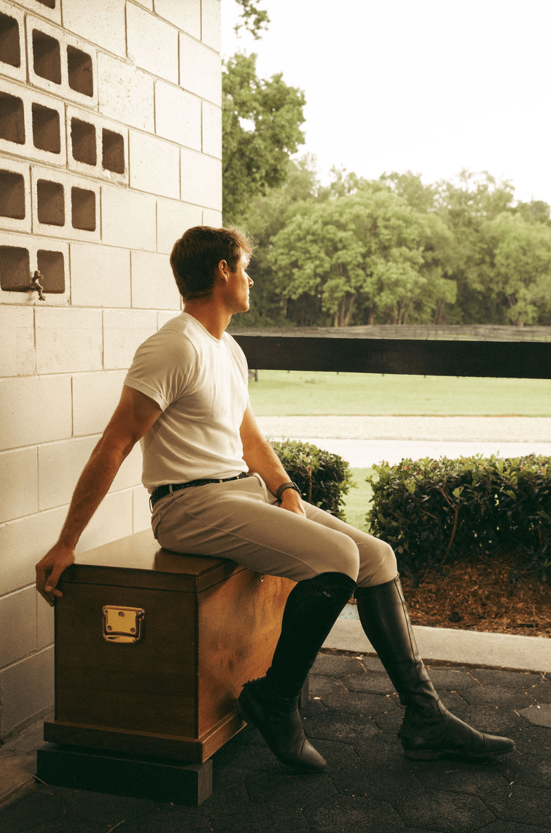 Chadai Men Riding Breeches in Sandy Beige Riding Breeches C R I N I Ē R E 