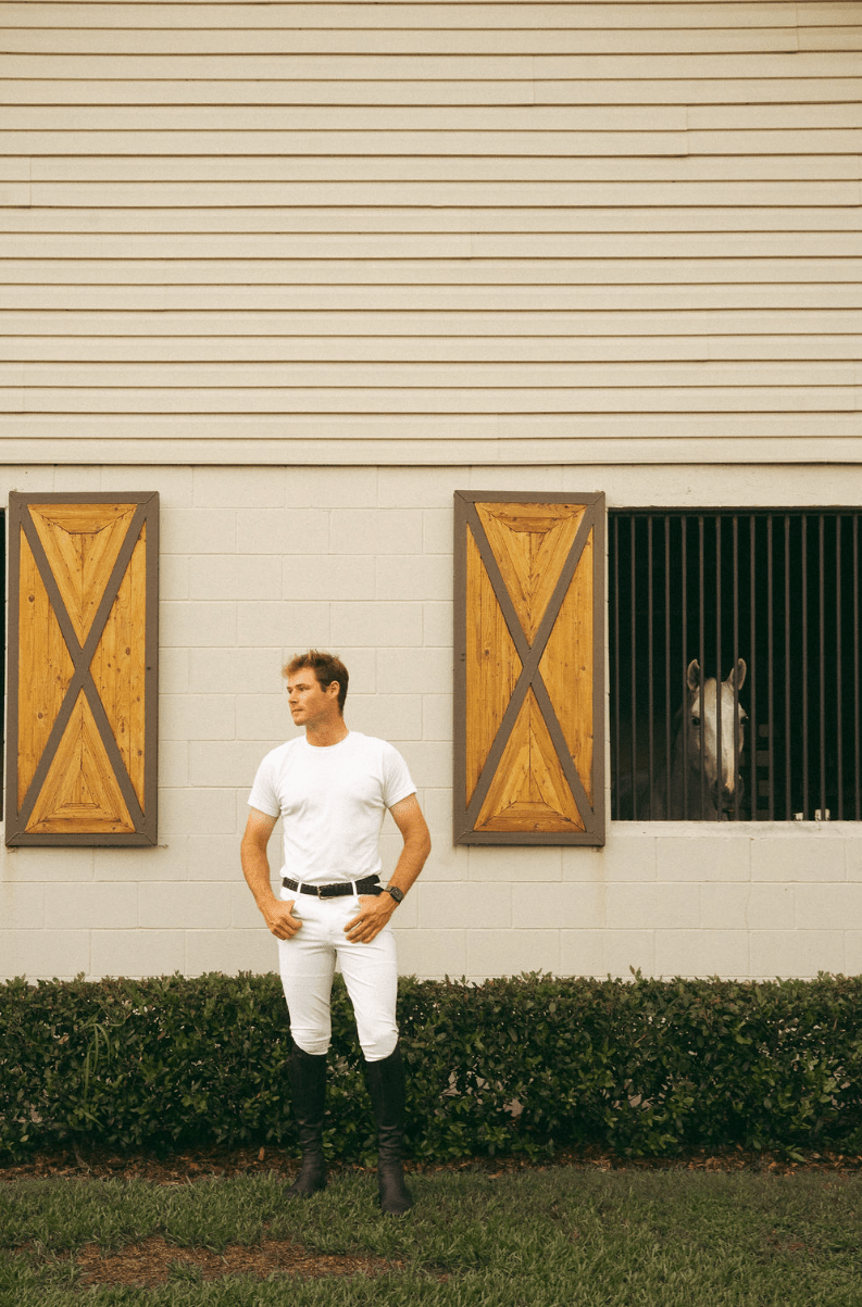 Chadai Men Riding Breeches in Show White Riding Breeches C R I N I Ē R E 
