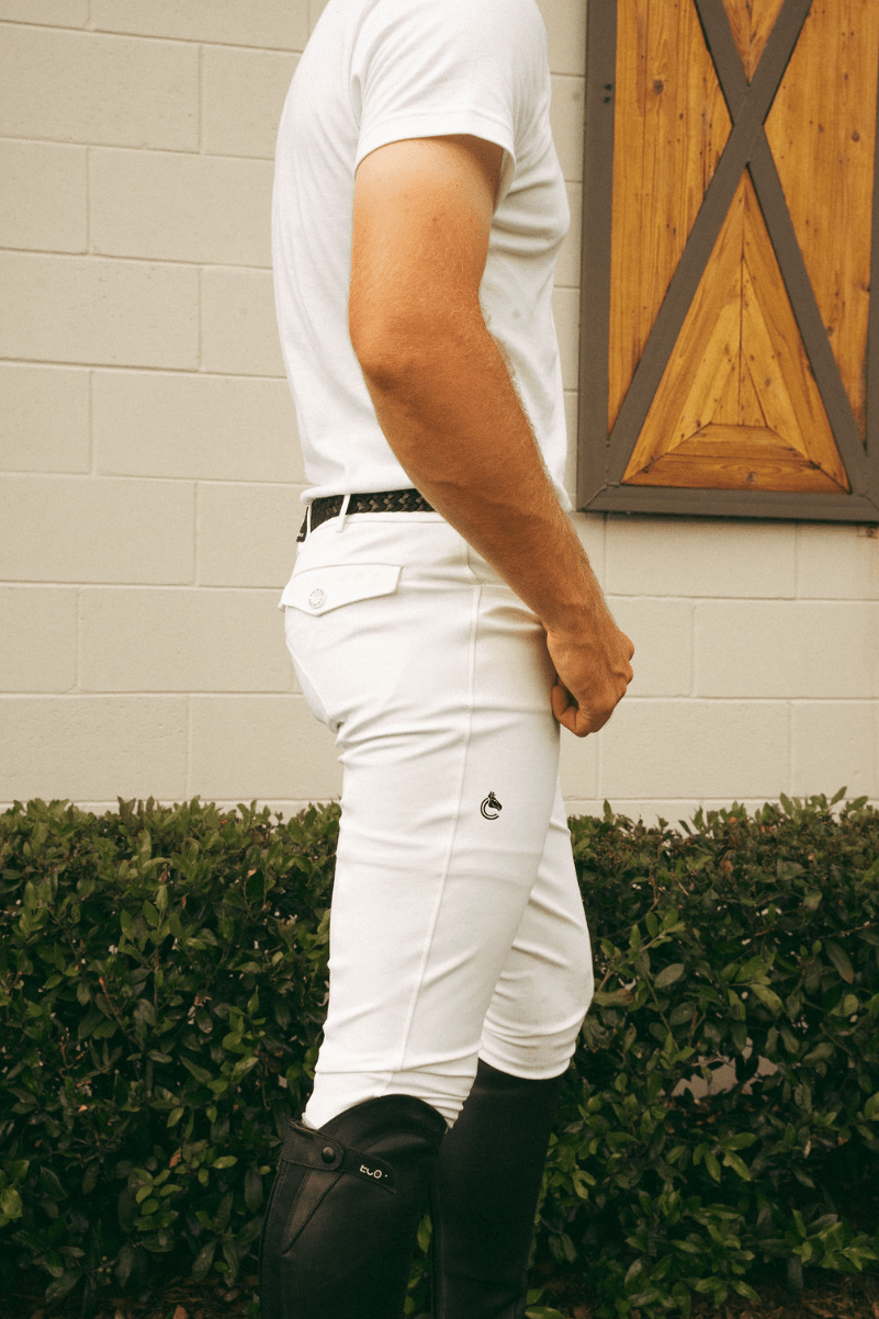 Chadai Men Riding Breeches in Show White Riding Breeches C R I N I Ē R E 