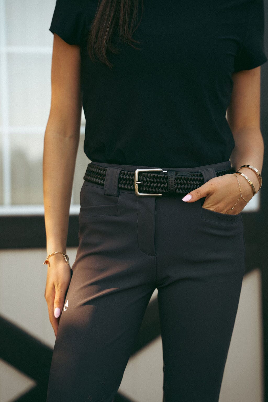 Elastic Braided Leather Belt | Black CriniereLife 