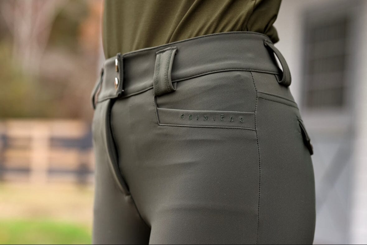 High Compression Breeches in Hunter Green Premium Riding Breeches C R I N I Ē R E 