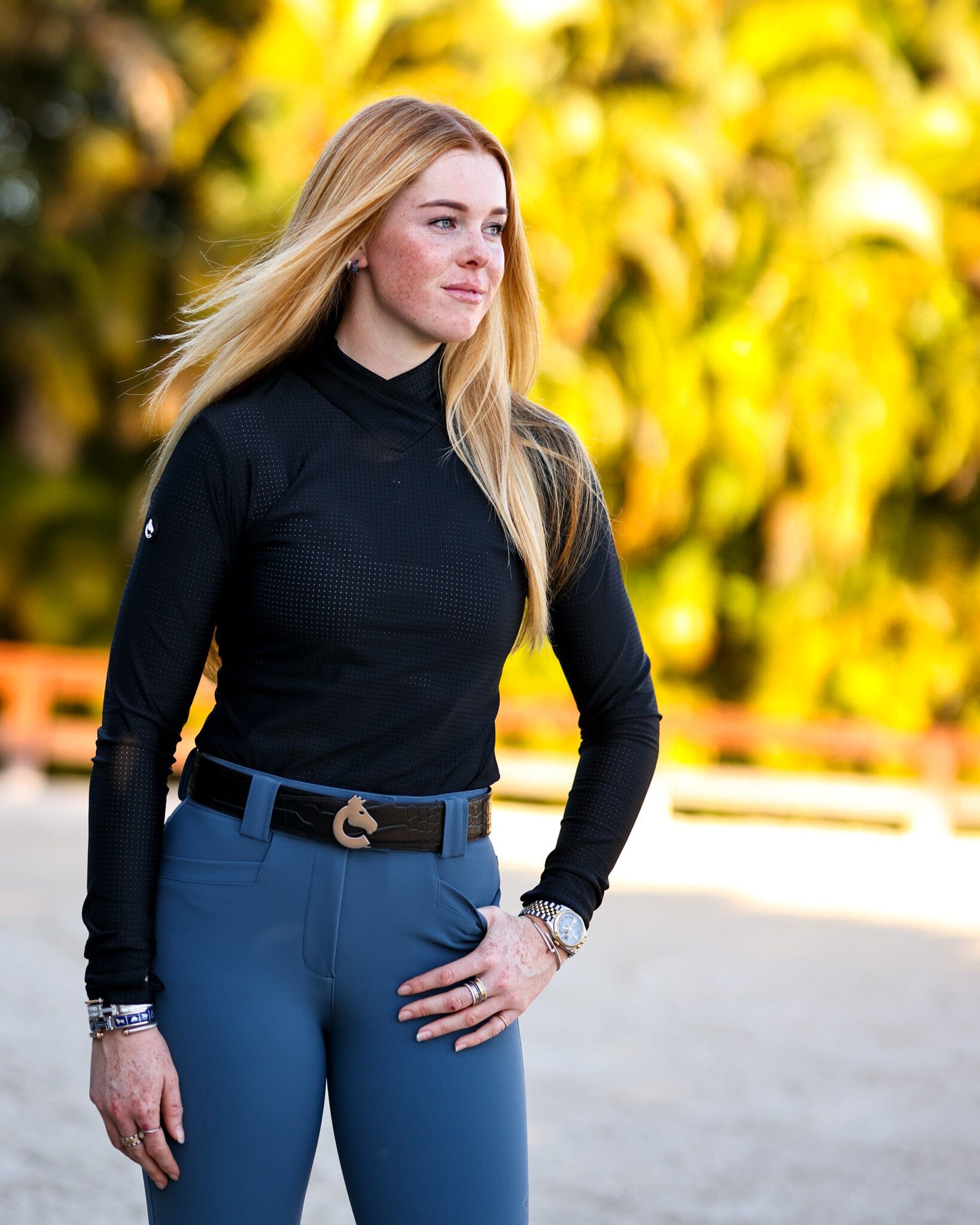 Juliette High Compression Breeches | Slate Blue Riding Breeches C R I N I Ē R E 