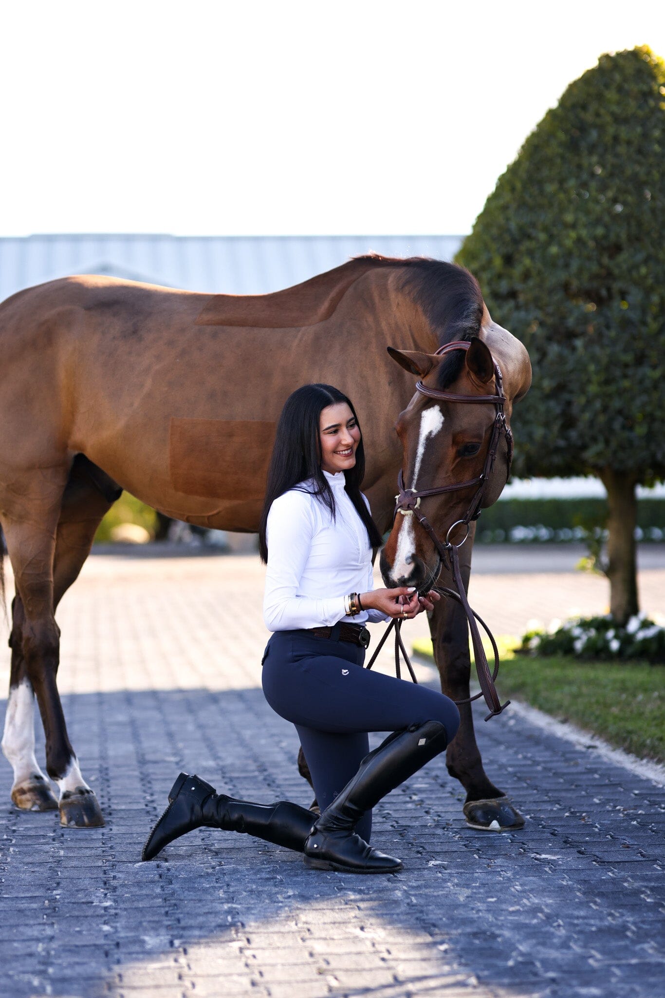 Juliette High Compression Breeches | Steel Blue Riding Breeches C R I N I Ē R E 